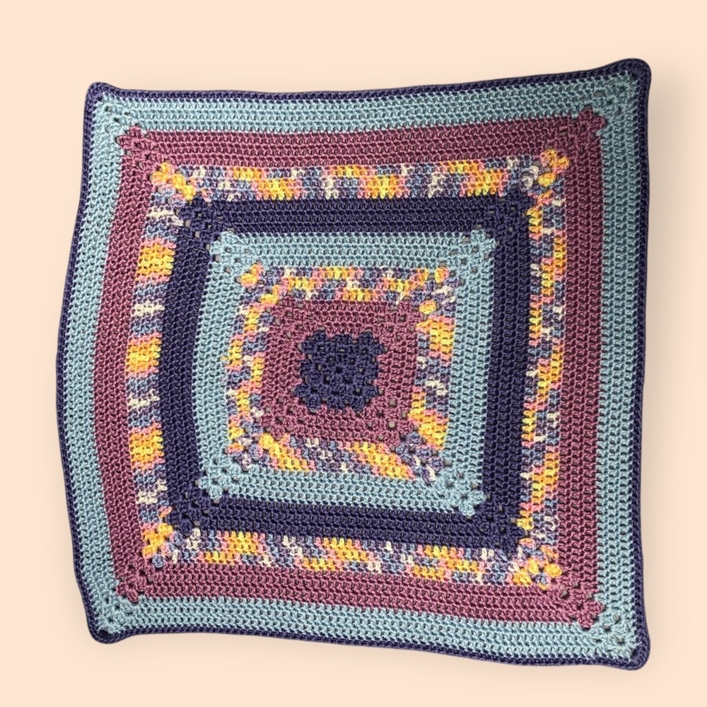 Handmade Crochet Afghan Square Pastel Colors Newborn Blanket Wrap Crib HUGS NEW